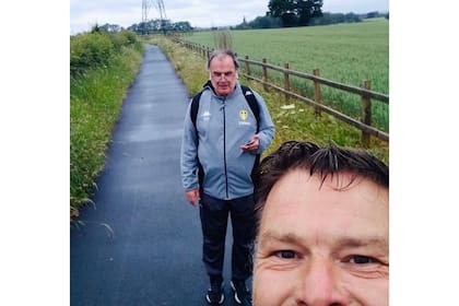 On the way to training in Leeds, crossing over to Bielsa and having your picture taken can happen any morning.