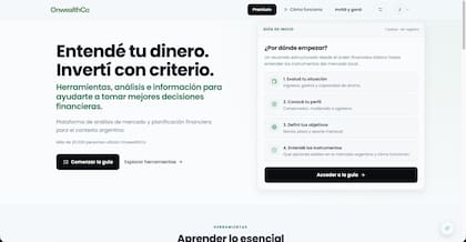 OnwealthCo ofrece herramientas gratuitas para empezar a organizar las finanzas personales y acercarse al mundo de las inversiones. Entre ellas, cuenta con una calculadora de ahorro para proyectar objetivos y un simulador de inversiones.
