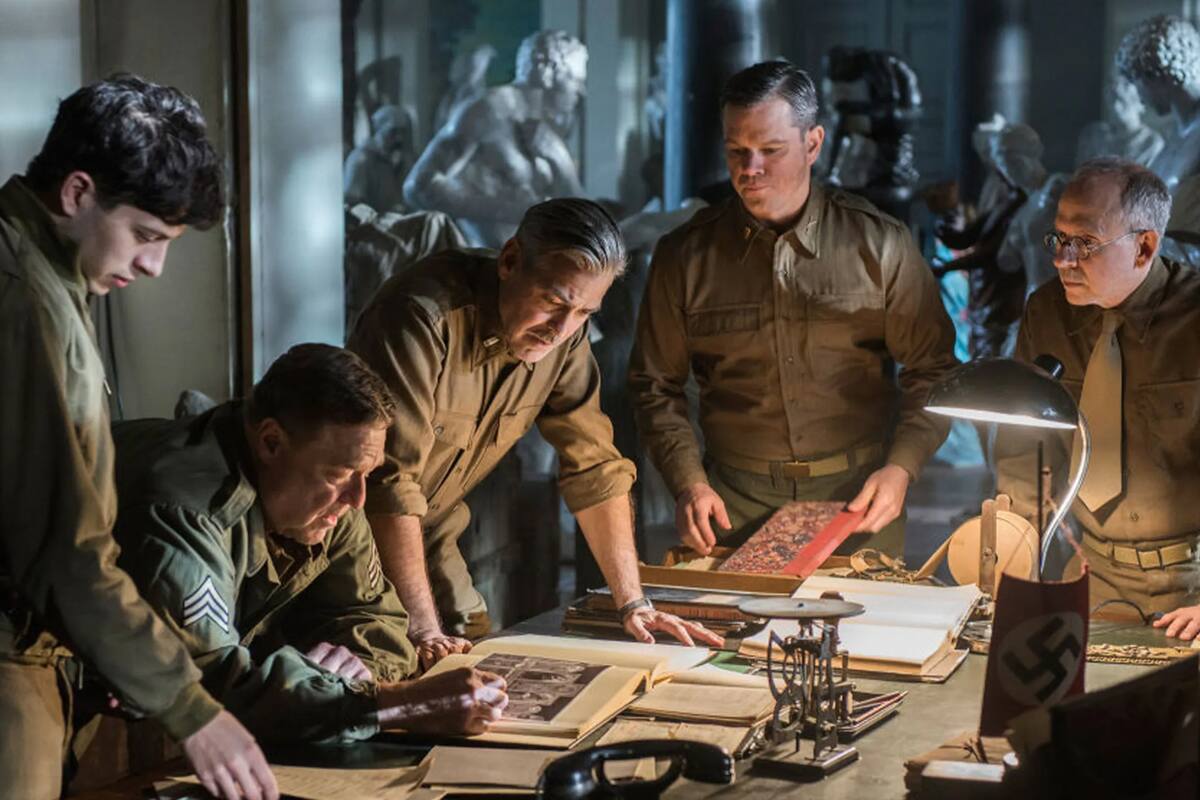 "Operación Monumento", con George Clooney y Matt Damon, cuenta la historia de soldados-expertos en arte que al final de la Segunda Guerra Mundial corrieron detrás de los nazis para salvar el mayor número posible de las obras de arte expoliadas