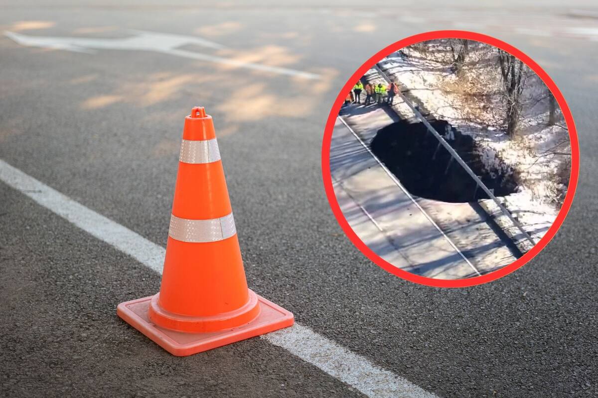 Operarios rellenan socavones y refuerzan la estructura de la I-80 en un esfuerzo por restaurar la seguridad y el tránsito en la zona (FotoYouTube)