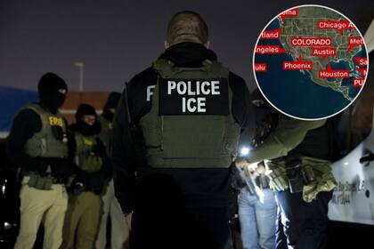 Operativos y redadas de ICE que se conocieron públicamente en diferentes estados desde la asunción de Trump (montaje sobre foto de AP de Alex Brandon y captura de video CNN)