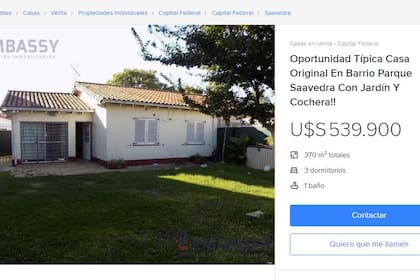 “Oportunidad. Típica casa original en venta. Barrio Parque Saavedra. Excelente lote con jardín y cochera"