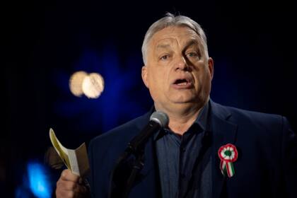 Orban, el lunes, en un acto de campaña en la ciudad de Kaposvár
