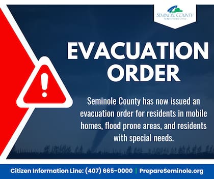 Orden de evacuación en Semiole, muy cerca de Orlando.