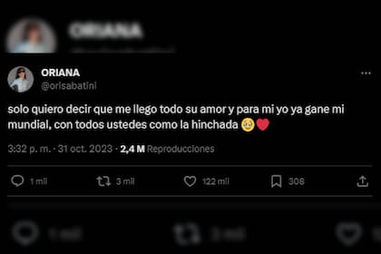 Oriana Sabatini sobre la repercusión de su casamiento (Captura Twitter)
