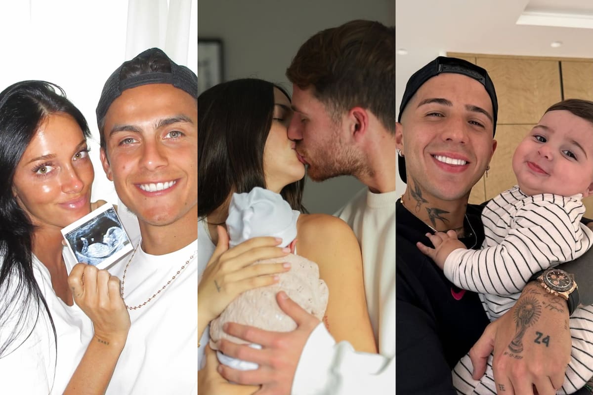 Oriana Sabatini y Paulo Dybala esperan a su primer bebé; Ailén Cova y Alexis Mac Allister disfrutan de los primeros días de Alaia y Enzo Fernández se prepara para celebrar los dos años de Benjamín (Foto: Instagram @orianasabatini / @alemacallister / @enzojfernandez)
