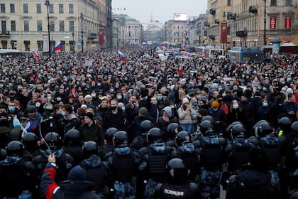 Protesta en Moscú por la detención del opositor Alexei Navalny