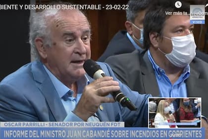 Oscar Parrilli recordó la gestión de Sergio Bergman durante la exposición de Juan Cabandié en el Senado