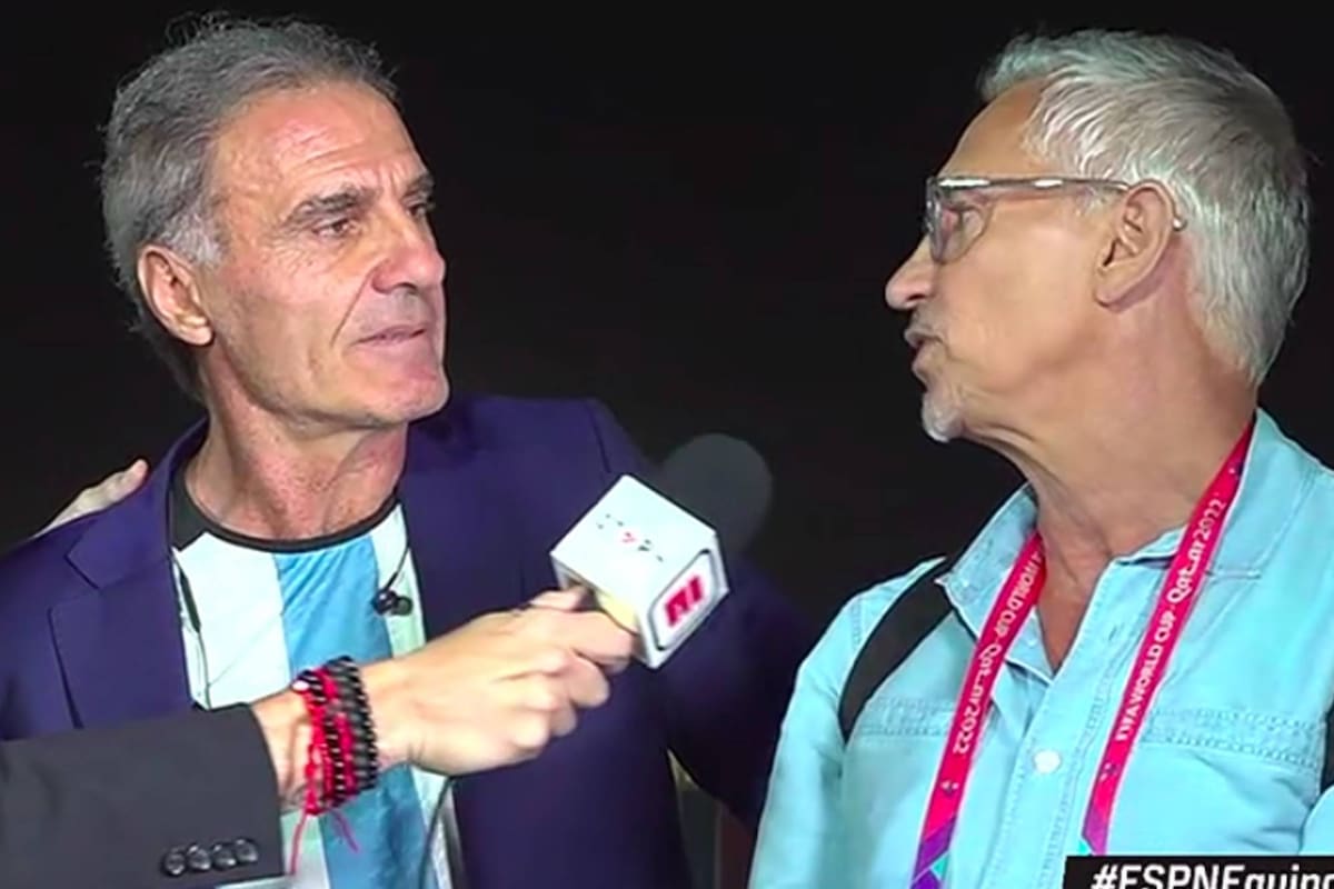 Oscar Ruggeri y Gary Lineker