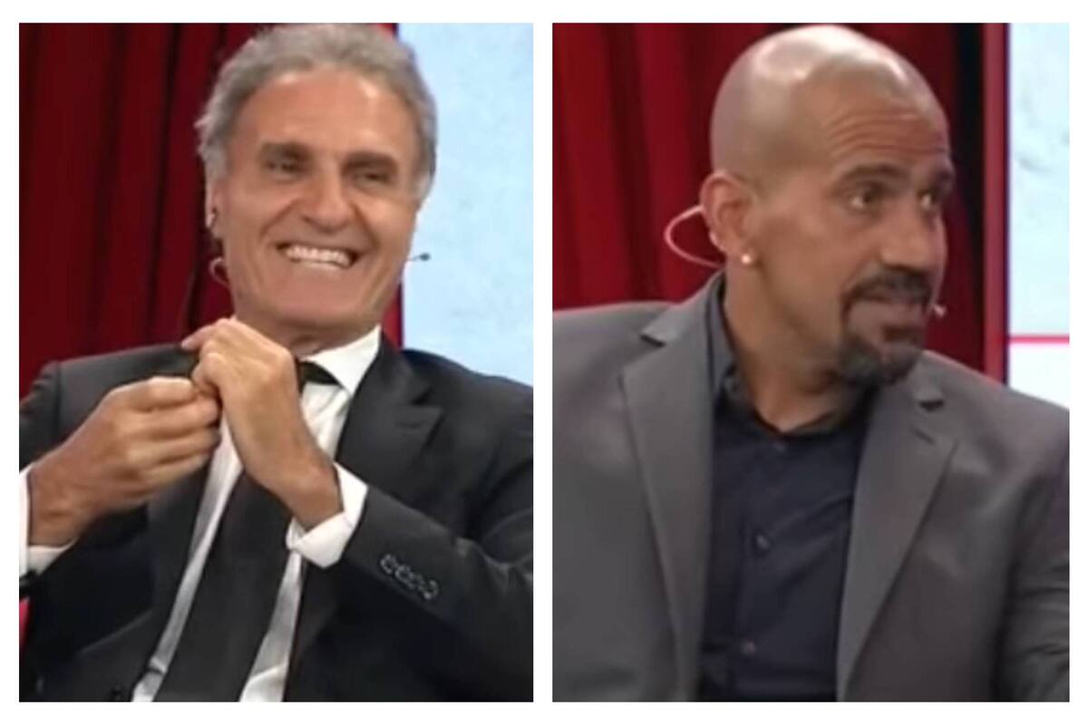 Oscar Ruggeri y Juan Sebastián Verón