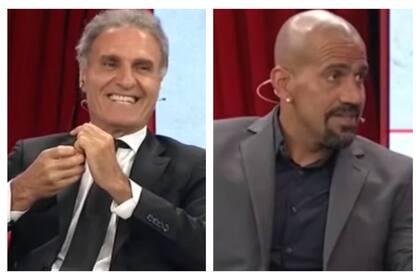 Oscar Ruggeri y Juan Sebastián Verón