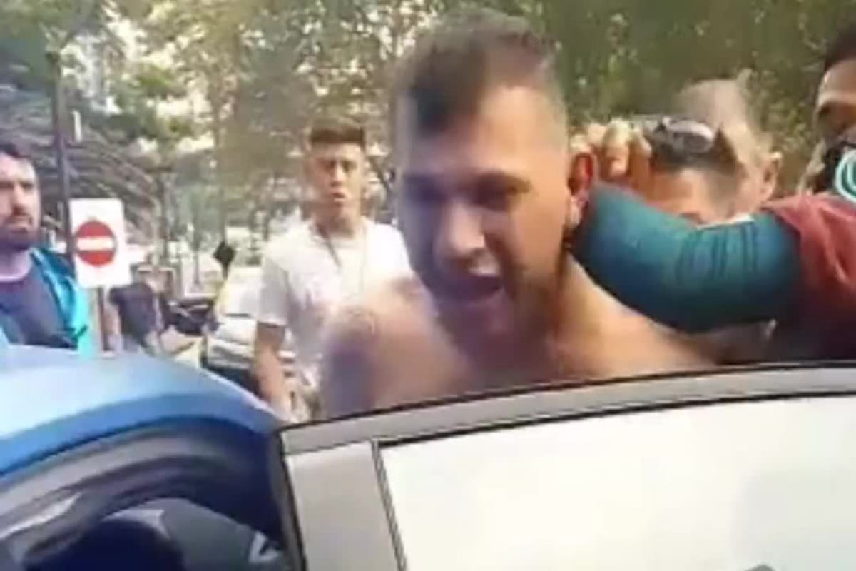 Oscar Valdez, al ser arrestado en Retiro