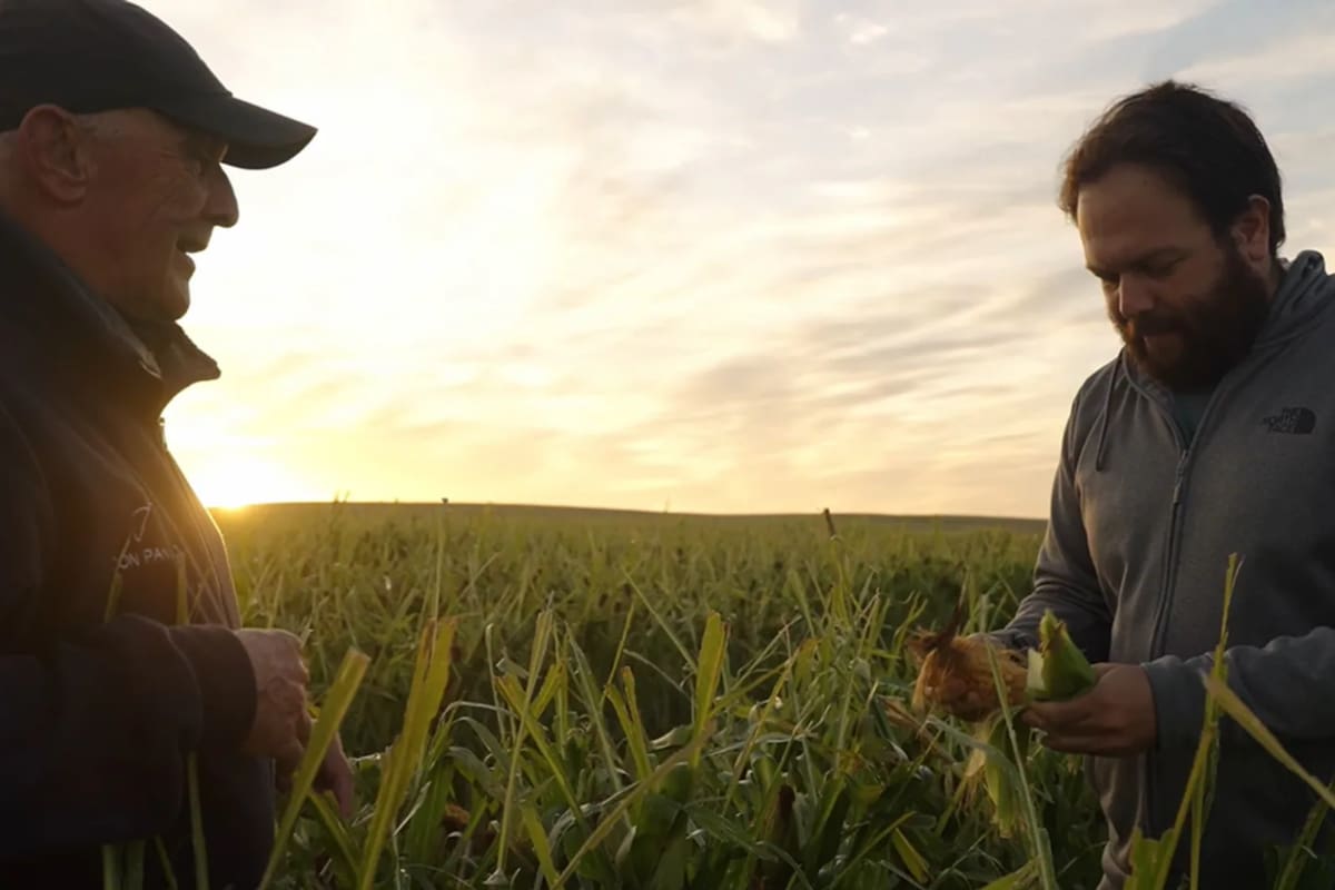 Oscar y Andrés Jaratz, productores agropecuarios de la empresa familiar Grupo Médanos