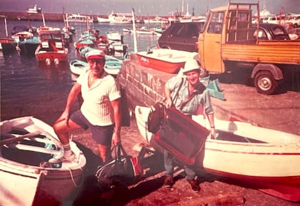 Osvaldo Principi con Tito Lectoure en Capri