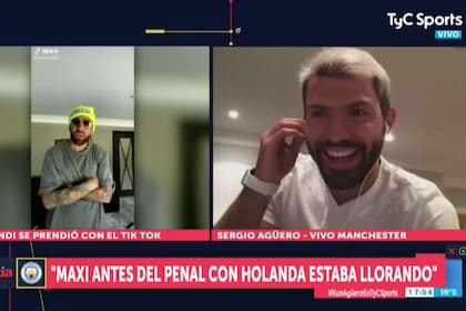 Otamendi hizo reír en vivo al Kun con sus videos