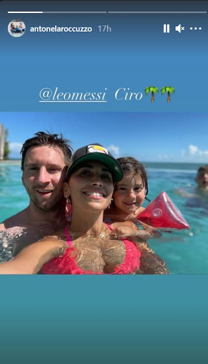 Otra de las fotos que compartió Antonela Roccuzzo del astro argentino durante sus vacaciones