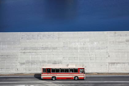 Otra pared rompeolas en el pueblo de Yamada