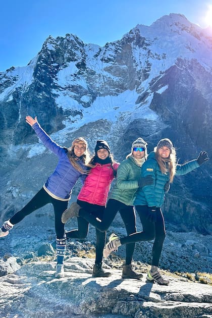 Otra postal del mismo viaje. "Fueron cinco días de trekking y la más linda aventura que viví con ellas", recuerda