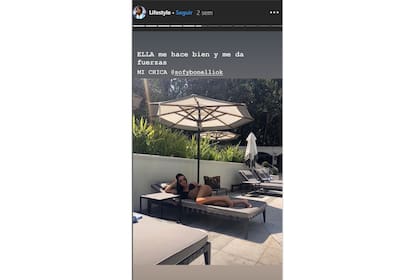 Otra historia de Instagram de Caniggia demostrándole su amor a su novia