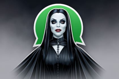 Otra versión de Morticia Addams para WhatsApp