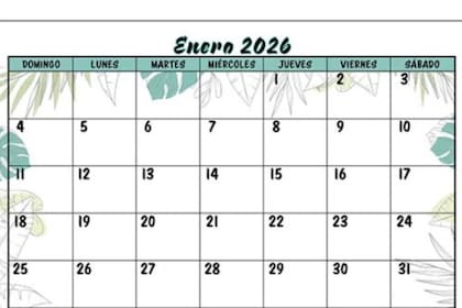 Otra versión en papel para el calendario de enero
