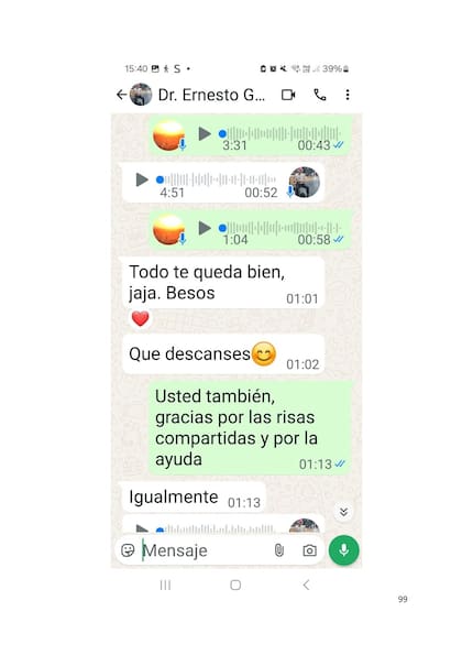 Otro de los chats presentados como prueba