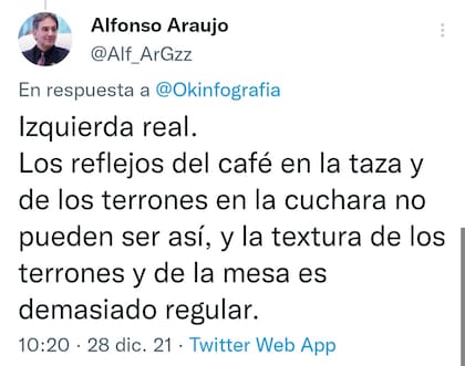 Otro de los internautas votó por el lado izquierdo y dio sus fundamentos
