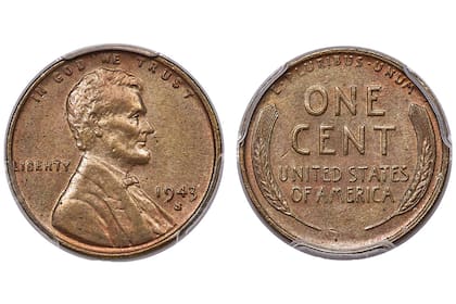 Otro error es el centavo de bronce de Lincoln de 1943, una moneda que se produjo accidentalmente en bronce (Archivo)