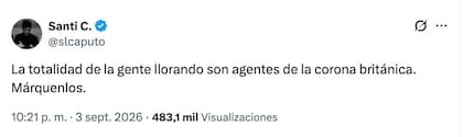 Otro posteo en X del asesor presidencial Santiago Caputo