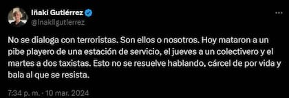 Otro tuit de Iñaki Gutiérrez