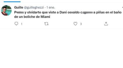 Otro tuitero publicó acerca del incidente que vivió Daniel Osvaldo al agarrarse a trompadas en el baño del boliche de Miami