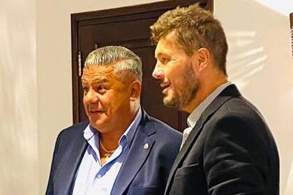 Otros tiempos: Claudio Tapia y Marcelo Tinelli, cuando ambos estaban de acuerdo en matar a la Superliga para que todos los clubes de primera quedaran bajo el paraguas de la AFA; hoy, la relación entre ambos pasa por su peor momento.