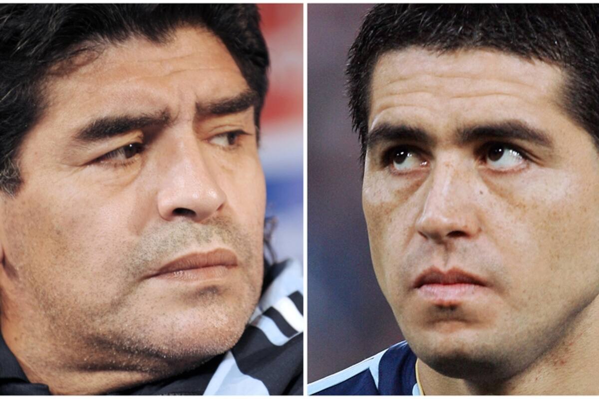 Otros tiempos: Maradona y Riquelme están enemistados hace muchos años
