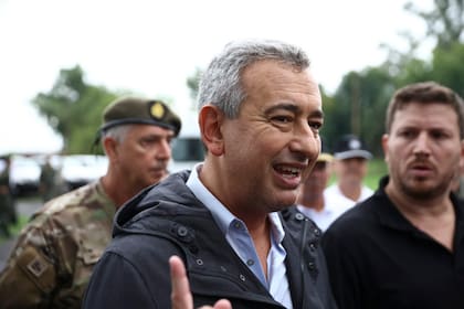 Pablo Javkin en la llegada de fuerzas militares a Rosario