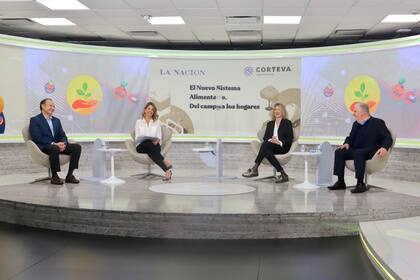 Pablo Mercuri (INTA), Carla Quiroga (LA NACION), María Beatriz Giraudo (Aapresid) y Fernando Vilella (FAUBA).