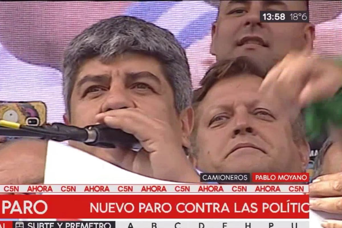 Pablo Moyano cerró la lista de oradores del acto sindical