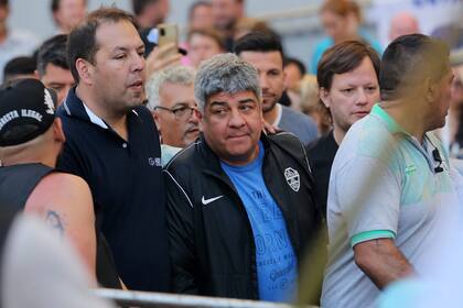 Pablo Moyano, en noviembre, en un acto del kirchnerismo; participó de la reunión del Consejo del Salario desde España
