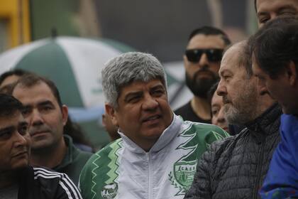 Pablo Moyano en una marcha hacia el Congreso por la movilidad jubilatoria