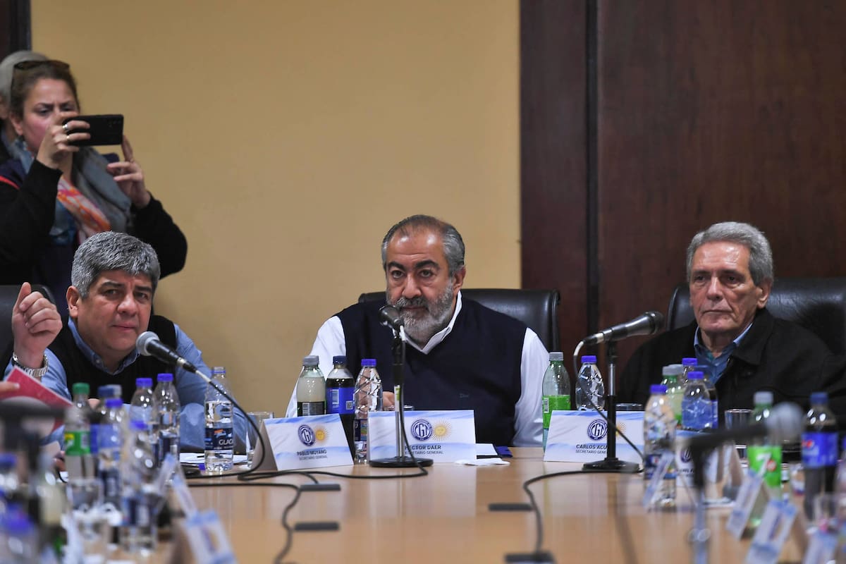 Pablo Moyano, Héctor Daer y Carlos Acuña, los integrantes del triunvirato de mando de la CGT