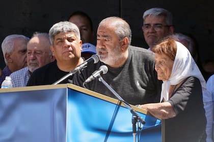 Pablo Moyano, Héctor Daer y Taty Almeida en el palco de la CGT en el Congreso