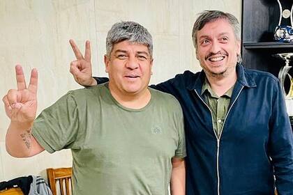 Pablo Moyano y Máximo Kirchner, en el encuentro de hoy