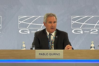 Pablo Quirno, en su presentación en el panel del G-24, en Washinton.