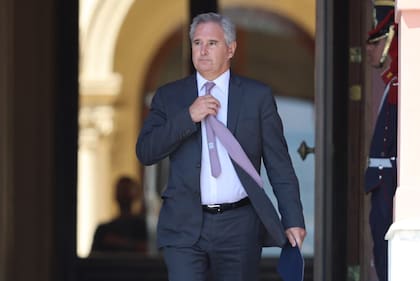 Pablo Quirno, esta mañana, después de la reunión de gabinete en la Casa Rosada