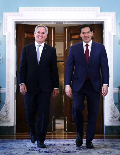 Pablo Quirno y el secretario de Estado de EE.UU., Marco Rubio, en Washington
