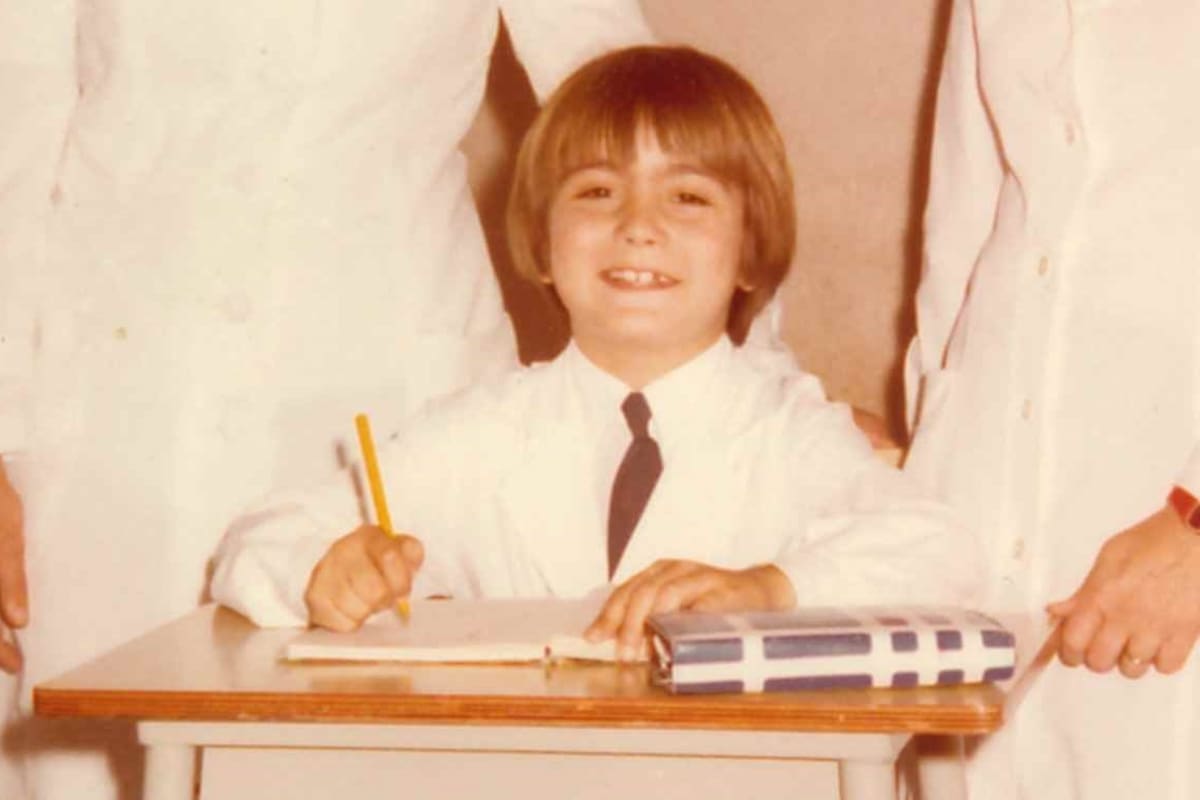 Pablo Ramírez en la escuela, en su Navarro natal
