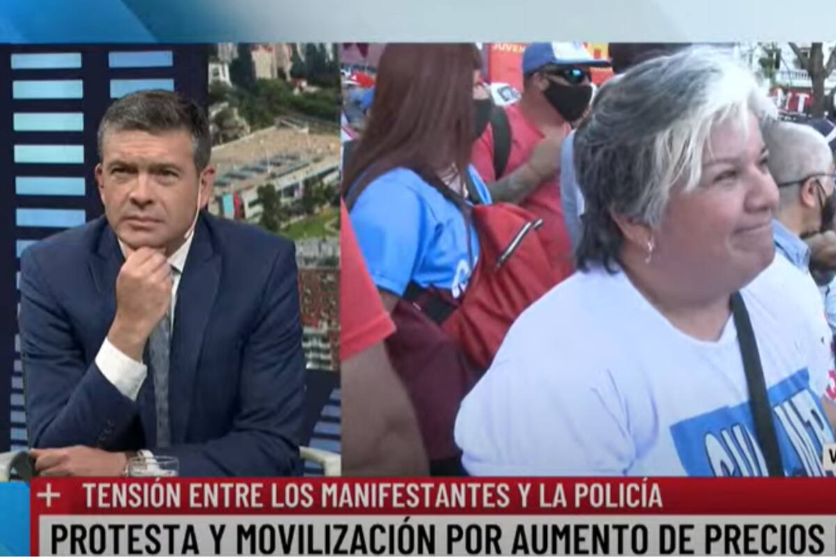 Pablo Rossi arremetió contra una manifestante que quería avanzar sobre Av. Libertador