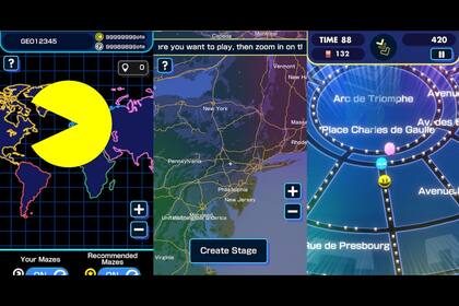 Pac-Man Geo utiliza los trazados de Google Maps para elaborar nuevos escenarios para volver a disfrutar de un clásico de los videojuegos con más de 40 años de trayectoria