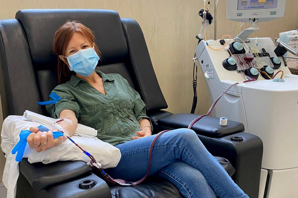 Paciente donante de plasma en el Hospital Italiano