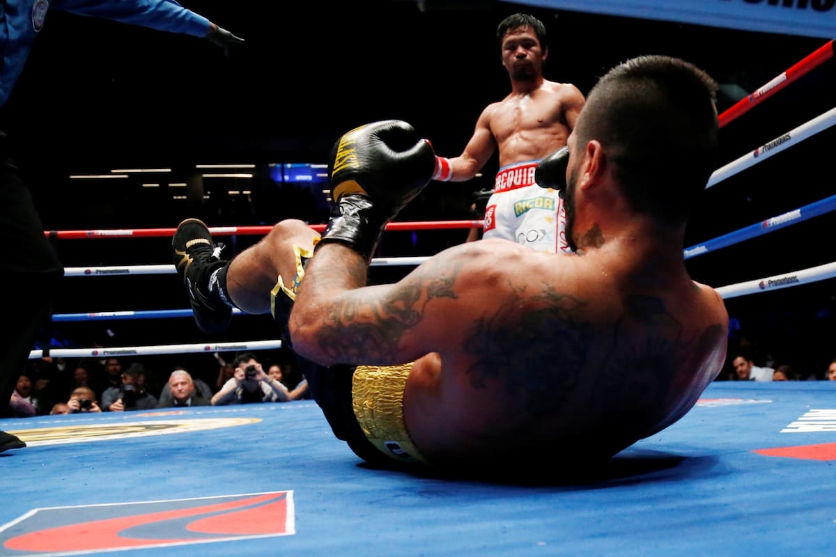 Pacquiao dominante, Matthysse en el piso. Así fue la pelea: con un claro ganador