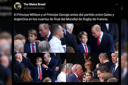 Padre e hijo fueron a apoyar a la selección de Gales (Captura Twitter)